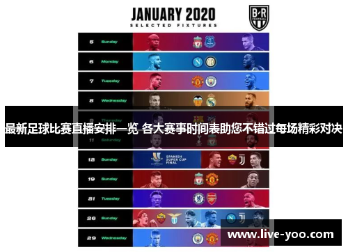 最新足球比赛直播安排一览 各大赛事时间表助您不错过每场精彩对决